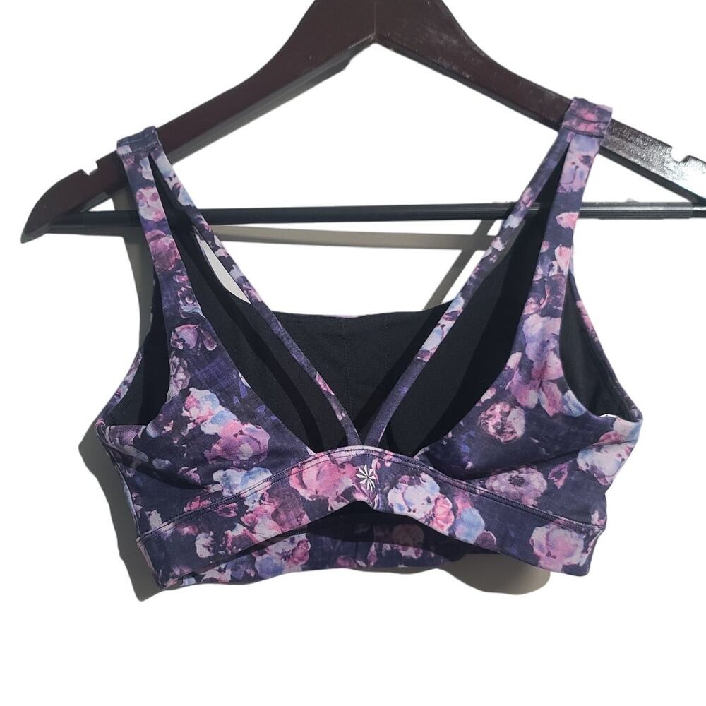 Athleta Workout Bra & Legging Set XS Purple Floral GUC - Exhale + Salutation - Picture 6 of 7